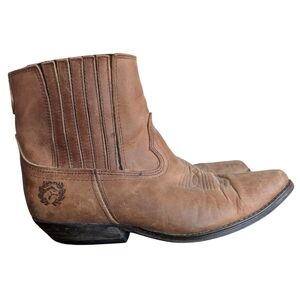 Vintage Aldo Women's‎ 6.5 Leather Tan Western Ankle Boots